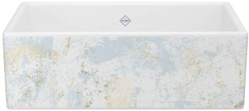 Rohl MS3318WHPTBG - 33 Inch Single Bowl Apron Front Fireclay Kitchen Sink with 3 1/2" Drain Connection