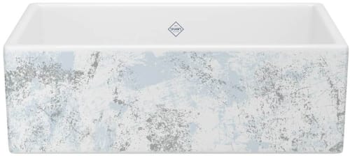 Rohl MS3318WHPTBS - 33 Inch Single Bowl Apron Front Fireclay Kitchen Sink with 3 1/2" Drain Connection