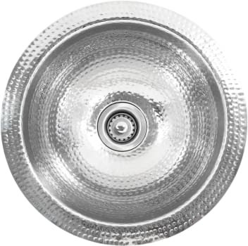 Nantucket Sinks Brightwork Home Collection ROS - 13 Inch Hand Hammered Stailess Steel Round Bar Sink with 5 inch Bowl Depth