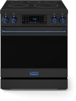 Thor Kitchen Gordon Ramsay Collection RSE30BBLU - 30 Inch Professional Electric Range in Front View