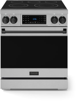 Thor Kitchen Gordon Ramsay Collection RSE30BLK - 30 Inch Professional Electric Range in Front View