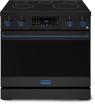 Thor Kitchen Gordon Ramsay Collection RSE36BBLU - 36 Inch Professional Electric Range in Front View