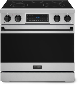 Thor Kitchen Gordon Ramsay Collection RSE36BLK - 36 Inch Professional Electric Range in Front View
