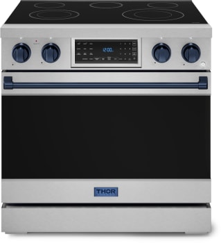 Thor Kitchen Gordon Ramsay Collection RSE36BLU - 36 Inch Professional Electric Range in Front View