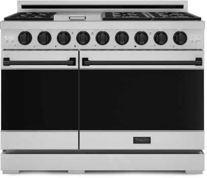 Thor Kitchen Gordon Ramsay Collection RSG48EBLK - 48 Inch Professional Gas Range in Front View
