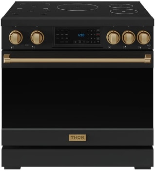 Thor Kitchen Gordon Ramsay Collection Professional RSI36BBRZ - 36 Inch Professional Induction Range with Tilt Panel Touch Control in Black and Bronze