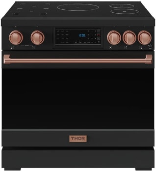 Thor Kitchen Gordon Ramsay Collection Professional RSI36BRSG - 36 Inch Professional Induction Range with Tilt Panel Touch Control in Black and Rose Gold