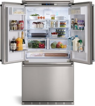 Viking RVFFR336SS 36 Inch Counter Depth French Door Refrigerator with ...