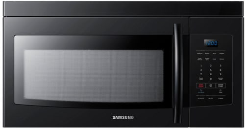 Samsung Me16k3000ab 1 6 Cu Ft Over The Range Microwave Oven With 1 000 Cooking Watts 300 Cfm 10 Power Levels Cooking Presets Eco Mode Turntable On Off Auto Defrost And Incandescent Cooktop Lighting Black