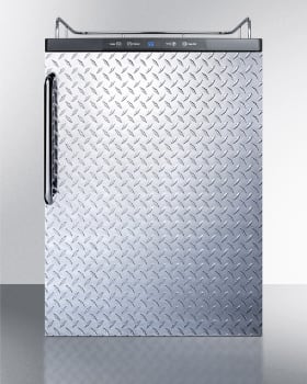 Summit SBC635MNKDPL - Diamond Plate Beer Dispenser with Towel Bar Handle