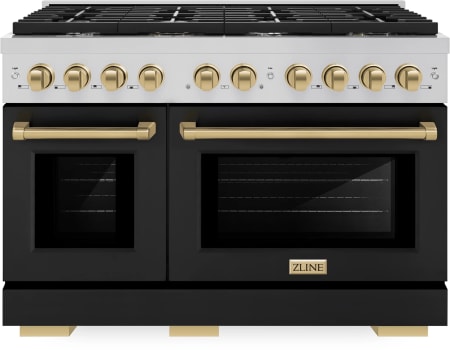 ZLINE Autograph Edition SDRZBLM48CB - 48 Inch Pro-Style Double Oven Dual Fuel Range