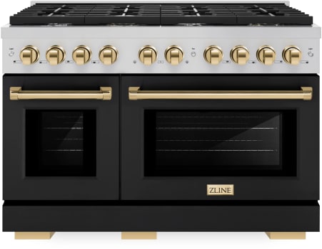 ZLINE Autograph Edition SDRZBLM48G - 48 Inch Pro-Style Double Oven Dual Fuel Range