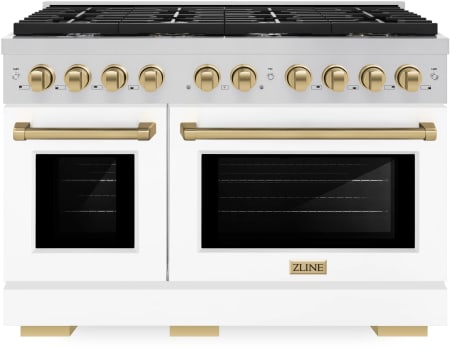 ZLINE Autograph Edition SDRZWM48CB - 48 Inch Pro-Style Double Oven Dual Fuel Range