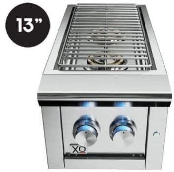 XO XOGSIDEBURNL 13 Inch Double Side Burner with Twin Burner Design