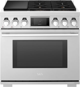 SKS SKSDR360SS - 36 Inch Freestanding Professional Dual Fuel Smart Range