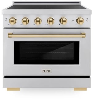 ZLINE Autograph Edition SINRZ36G - 36 Inch Freestanding Paramount Induction Range Dimensional Diagram
