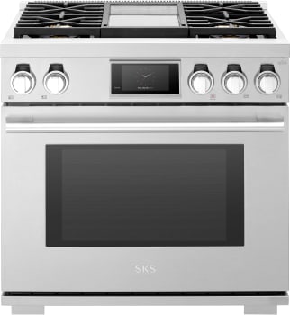 SKS SKSDR360GS - 36 Inch Dual-Fuel Pro Range with Steam-Combi Oven and Griddle