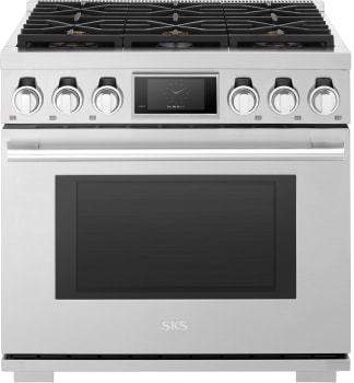 SKS SKSDR360S - 36-inch Dual-Fuel Pro Range with Six Burners