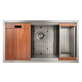 ZLINE SLS33 - Garmisch Undermount Single Bowl Kitchen Sink with Bottom Grid and Accessories
