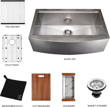 ZLINE SLSAP33S - Moritz 33 Inch Farmhouse Apron Mount Single Bowl Scratch Resistant Stainless Steel Kitchen Sink