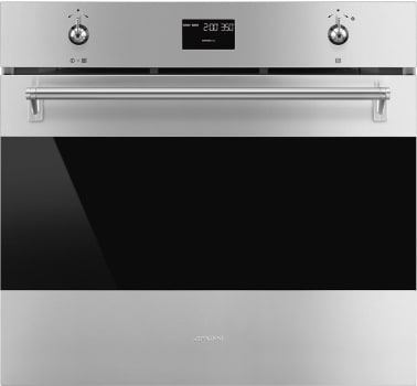 Smeg Classic Design SOPU3302TPX - 30 Inch Single Convection Electric Wall Oven in Front View