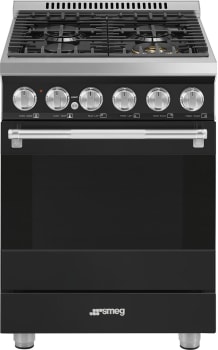 Smeg Professional Series SPR24UGGAN - 24 Inch Freestanding Gas Range in Front View