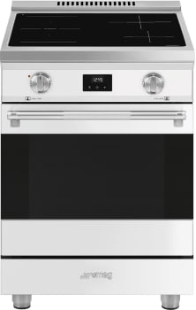 Smeg Professional Series SPR24UIMMW - 24 Inch Freestanding Induction Range in Front View