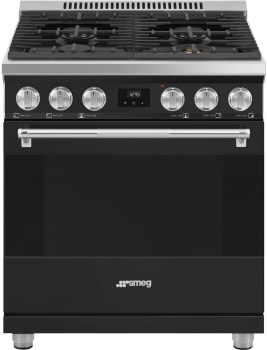 Smeg Professional Series SPR30UGGAN - 30 Inch Freestanding Gas Range in Front View