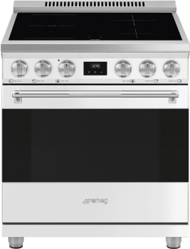 Smeg Professional Series SPR30UIMMW - 30 Inch Freestanding Electric Induction Range with 4 Cooking Elements