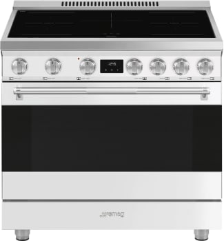 Smeg Professional Series SPR36UIMMW - 36 Inch Freestanding Induction Range in Front View