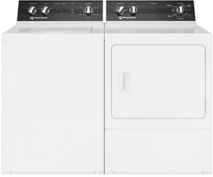 Speed Queen Sqwadrgwtr5 Side By Side Washer Dryer Set With Top Load Washer And Gas Dryer In White