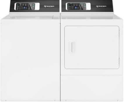 Speed Queen Sqwadrgwtr7 Side By Side Washer Dryer Set With Top Load Washer And Gas Dryer In White