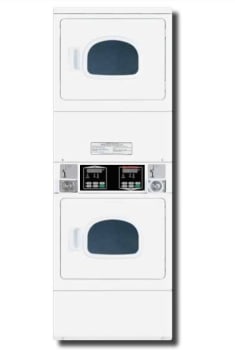 Speed Queen SSENCFGW173TW01 - Commercial Electric Stack Dryer with Coin Drop Installed