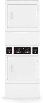 Speed Queen SSENYAGS176TW01 - 27 Inch Commercial Stacked Smart Dryer with 14 cu. ft. Total Capacity (Solid Door | Card Ready)