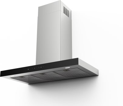 Faber Stilo Collection STGL36SSV - Stilo Smart Wall-Mount Black Glass Chimney Hood