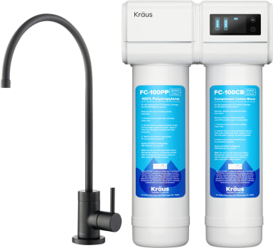 Kraus FS1000FF100MB - 2-Stage Under-Sink Filtration System with Single Handle Drinking Water Filter Faucet in Matte Black