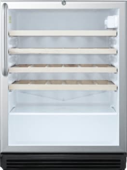 Summit SWC6GBLCSSWO - 24" 36-Bottle Wine Cellar with Short Towel Bar Handle
