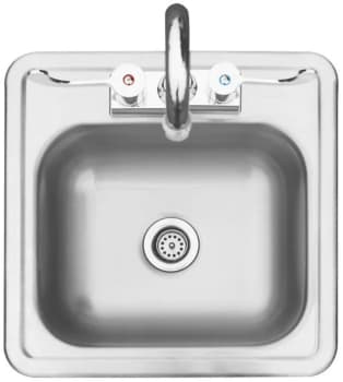 Summerset SNK15D - 15 Inch Stainless Steel Drop-In Kitchen Sink with Hot and Cold Faucet