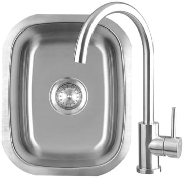 Summerset SNK19U - 15 Inch Stainless Steel Drop-In Kitchen Sink with Hot and Cold Faucet