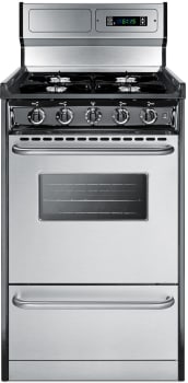 Summit TNM1307BKW - 20 Inch Freestanding Gas Range
