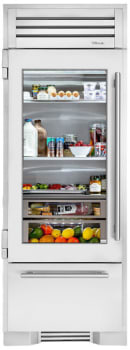 True Residential TR30RBFLSGA - 30 Inch Bottom Freezer Refrigerator Column in Front View