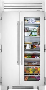 True Residential TR42SBSSGC - 42" Side By Side Refrigerator with Stainless Glass Door