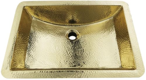 Nantucket Sinks Brightwork Home Collection TRB1914OF - 21 Inch Hand Hammered Brass Rectangle Undermount Bathroom Sink