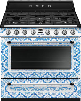 Smeg TRU36GMDGM - 36-inch Victoria, Divina Cucina, Decorated / Special Majolica - Dual Fuel Range