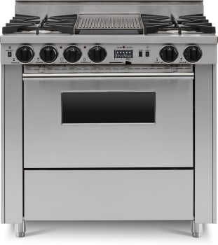 FiveStar TPN3267BW - 36 Inch Freestanding Dual Fuel Range with 4 Open Burners