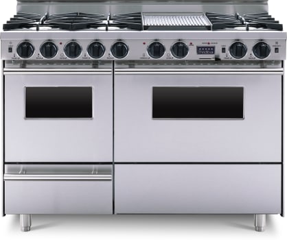 FiveStar TPN5267BW - 48 Inch Freestanding Dual Fuel Range with 6 Open Burners