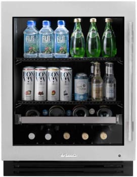 True Residential TUBADA24LGAS - ADA Height 24" Stainless Glass Door Beverage Center