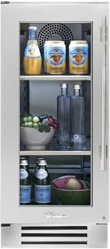 True Residential TUR15LSGC - 15" Stainless Glass Door Undercounter Refrigerator