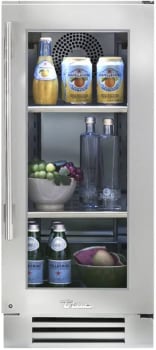 True Residential TUR15RSGC - 15" Stainless Glass Door Undercounter Refrigerator