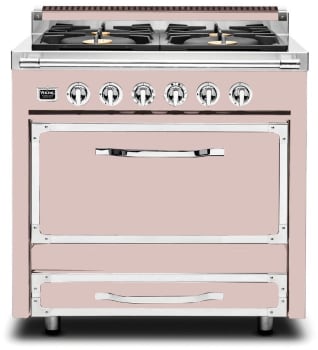 Viking Tuscany Series TVDR3614BBH - 36 Inch Freestanding Dual Fuel Range in Blush Finish